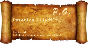 Patatics Olivér névjegykártya